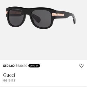 Gucci Sunglasses GG1517S M (54 - 19) with Grey lenses and Black frame